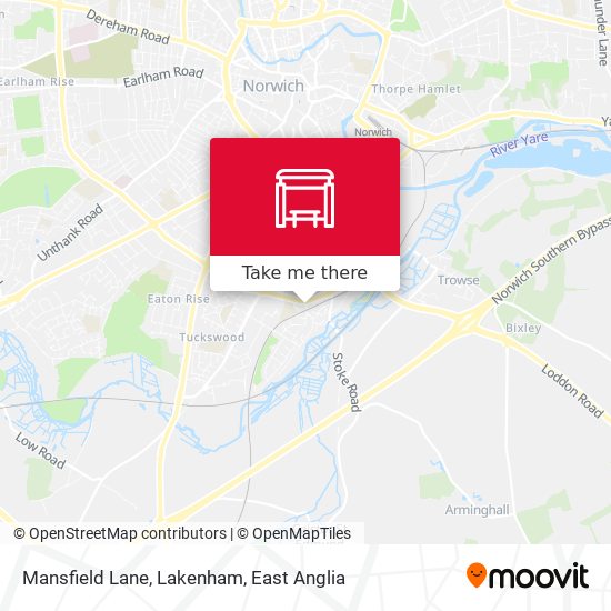 Mansfield Lane, Lakenham map