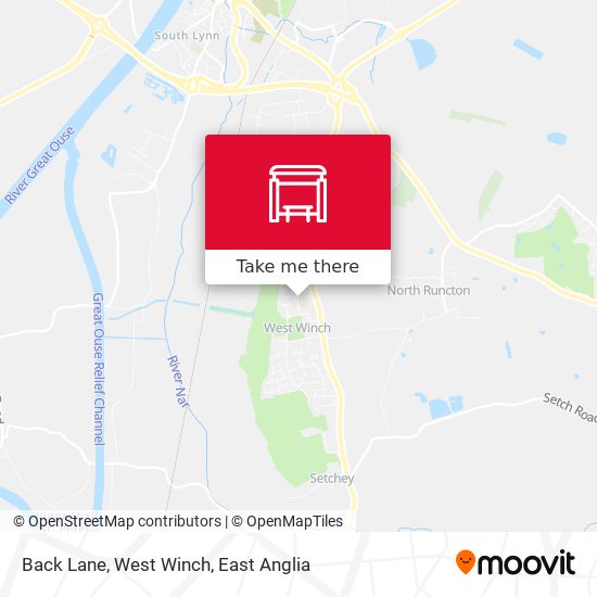 Back Lane, West Winch map