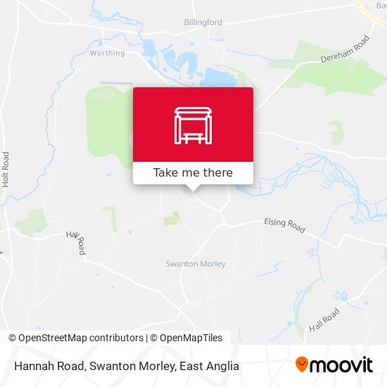 Hannah Road, Swanton Morley map
