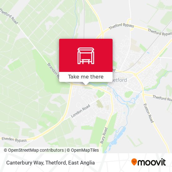 Canterbury Way, Thetford map