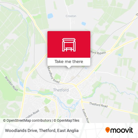 Woodlands Drive, Thetford map