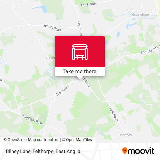 Bilney Lane, Felthorpe map