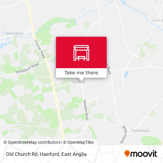 Old Church Rd, Hainford map