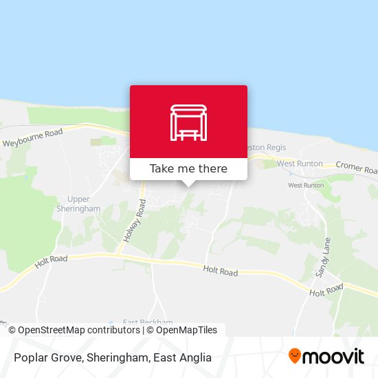 Poplar Grove, Sheringham map