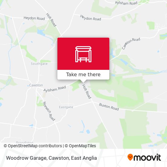 Woodrow Garage, Cawston map