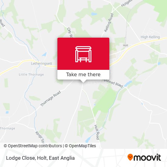 Lodge Close, Holt map