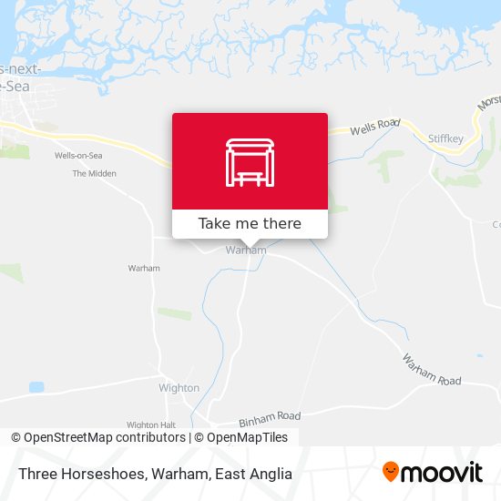 Three Horseshoes, Warham map