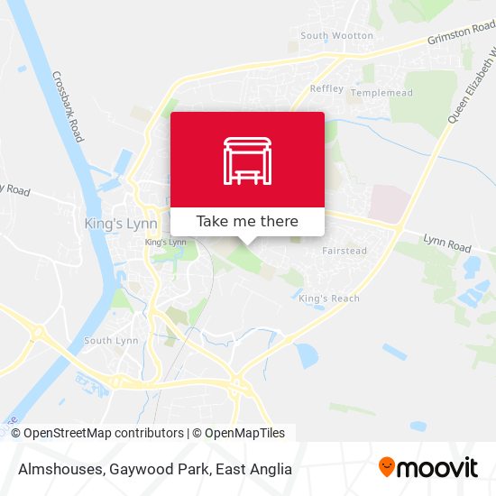 Almshouses, Gaywood Park map