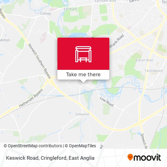 Keswick Road, Cringleford map