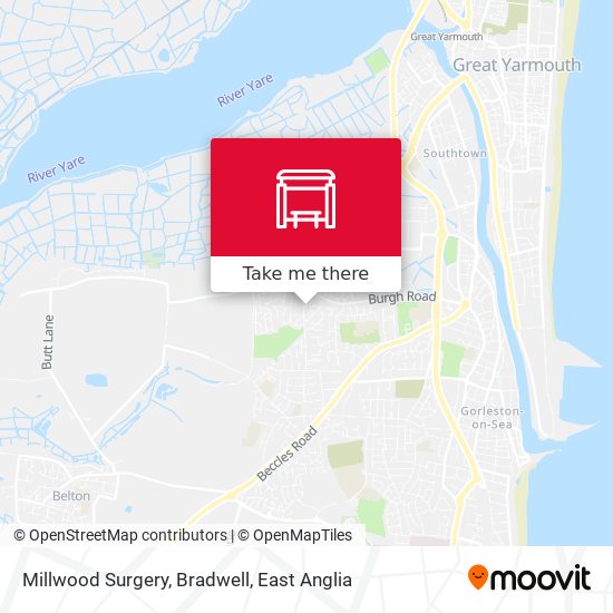 Millwood Surgery, Bradwell map