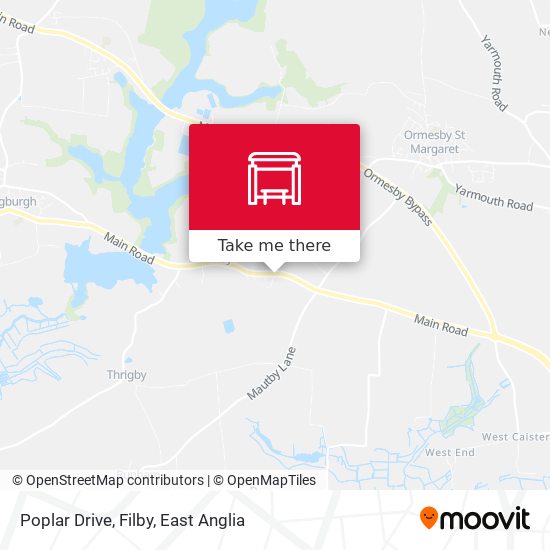Poplar Drive, Filby map