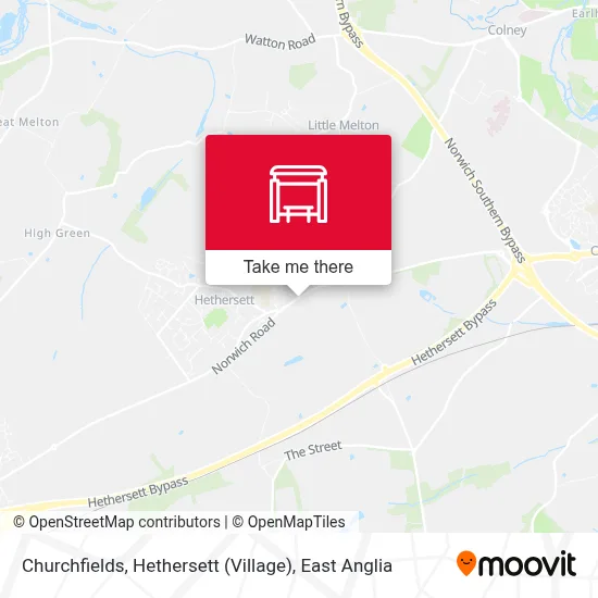 Churchfields, Hethersett (Village) map