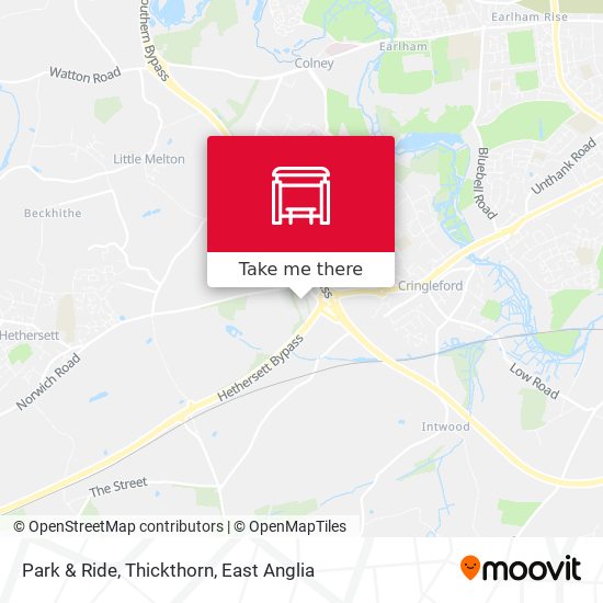Park & Ride, Thickthorn map