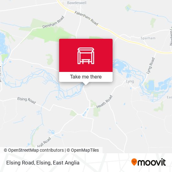 Elsing Road, Elsing map