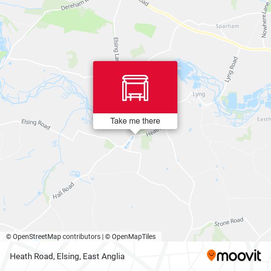 Heath Road, Elsing map