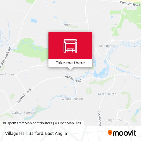 Village Hall, Barford map