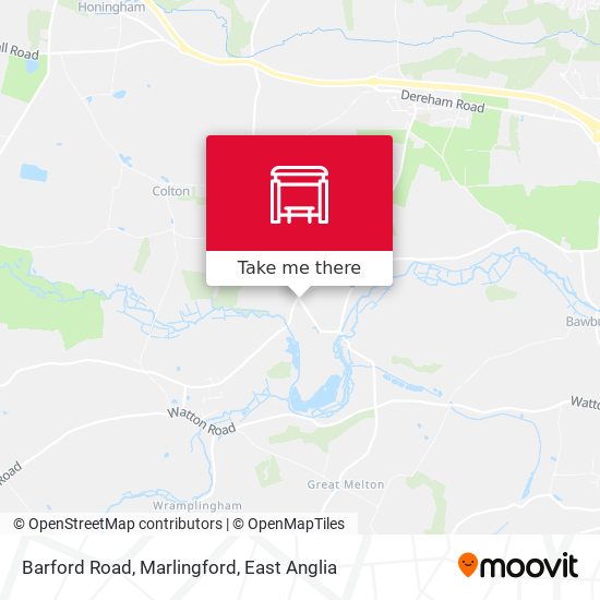 Barford Road, Marlingford map