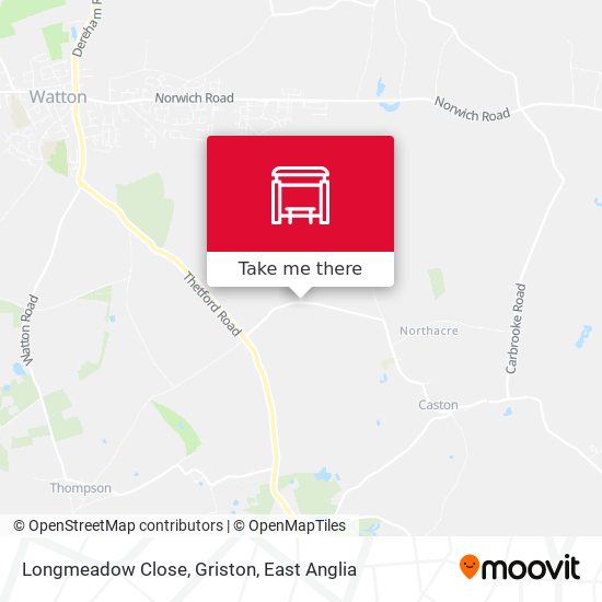 Longmeadow Close, Griston map