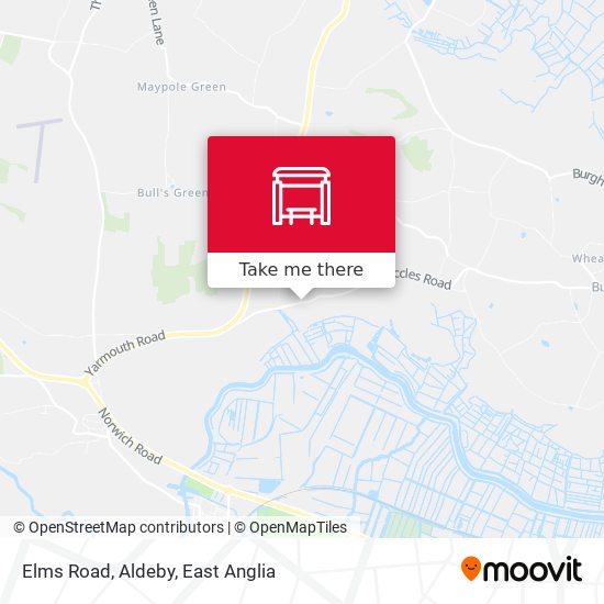 Elms Road, Aldeby map