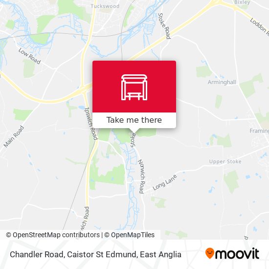 Chandler Road, Caistor St Edmund map
