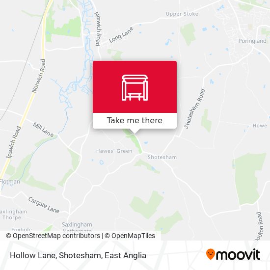 Hollow Lane, Shotesham map