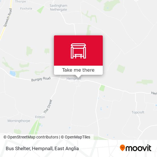 Bus Shelter, Hempnall map