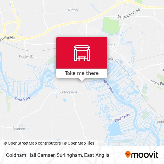 Coldham Hall Carnser, Surlingham map