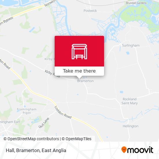 Hall, Bramerton map