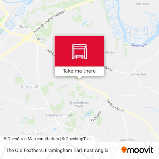 The Old Feathers, Framingham Earl map