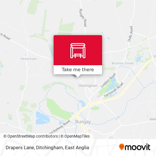 Drapers Lane, Ditchingham map