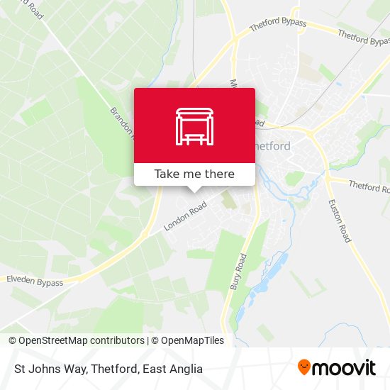 St Johns Way, Thetford map