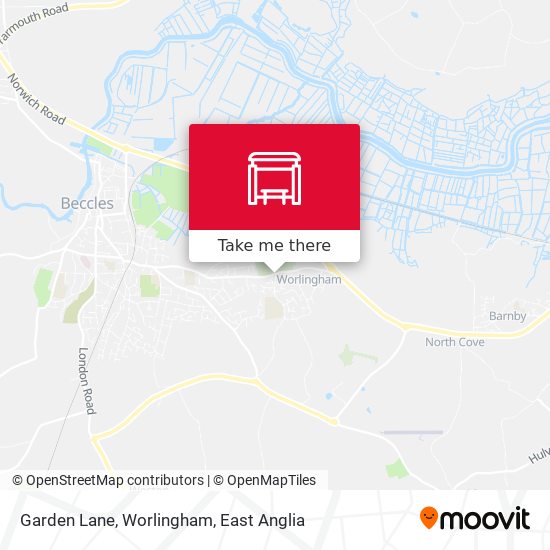 Garden Lane, Worlingham map