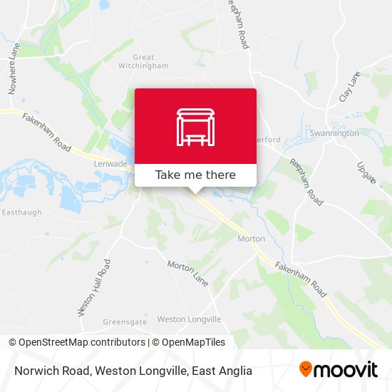 Norwich Road, Weston Longville map