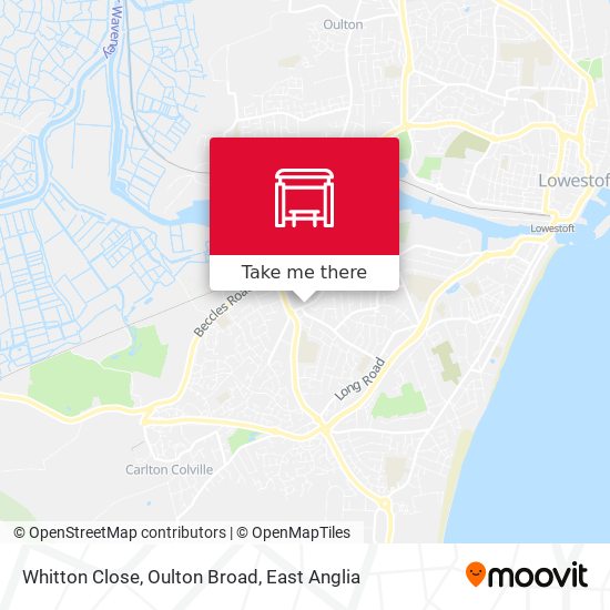 Whitton Close, Oulton Broad map