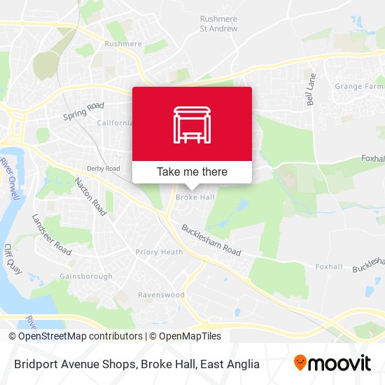 Bridport Avenue Shops, Broke Hall map