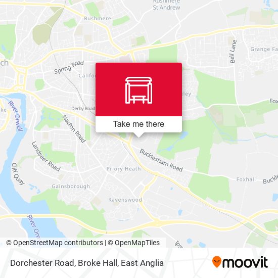 Dorchester Road, Broke Hall map