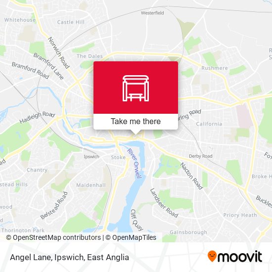 Angel Lane, Ipswich map