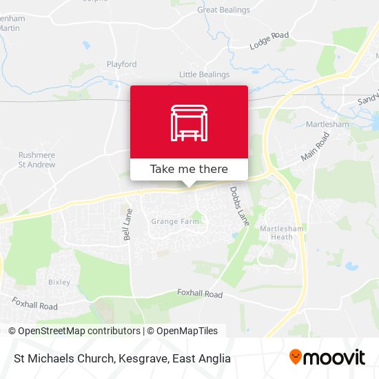 St Michaels Church, Kesgrave map