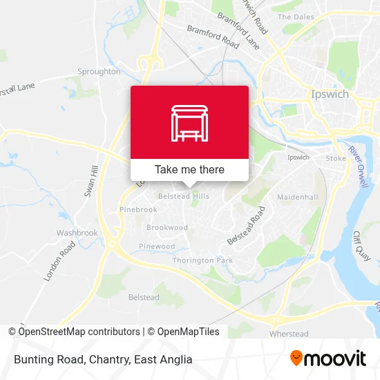 Bunting Road, Chantry map