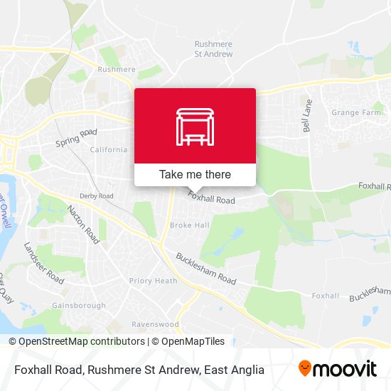 Foxhall Road, Rushmere St Andrew map