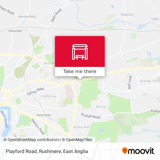 Playford Road, Rushmere map