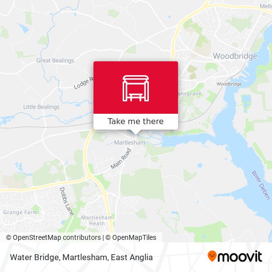 Water Bridge, Martlesham map