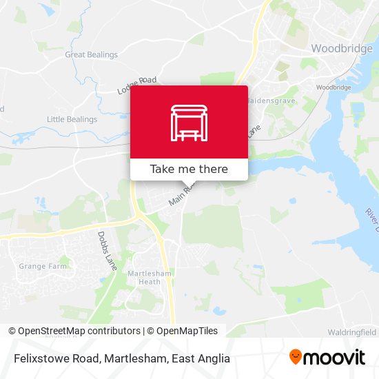 Felixstowe Road, Martlesham map