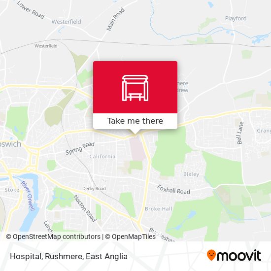 Hospital, Rushmere map