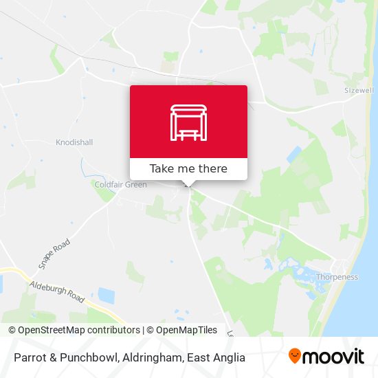 Parrot & Punchbowl, Aldringham map