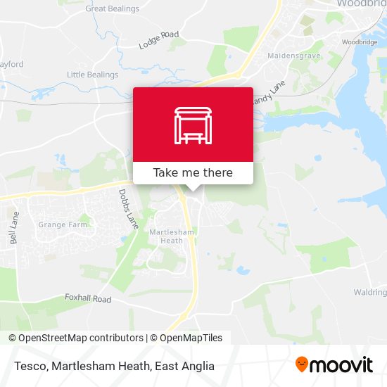 Tesco, Martlesham Heath map