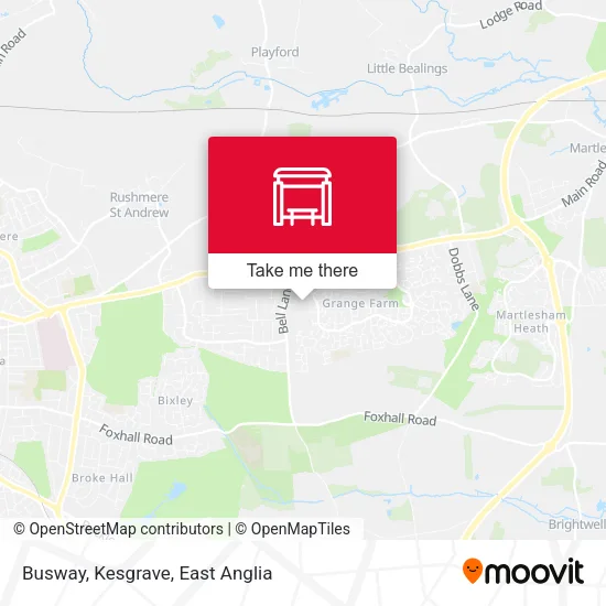 Busway, Kesgrave map