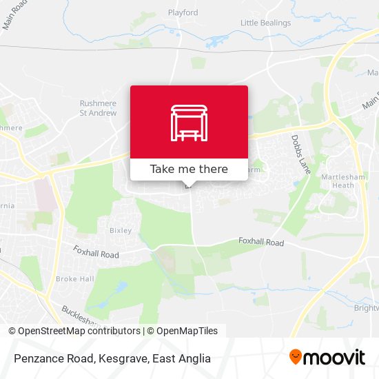 Penzance Road, Kesgrave map