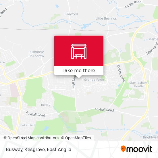 Busway, Kesgrave map