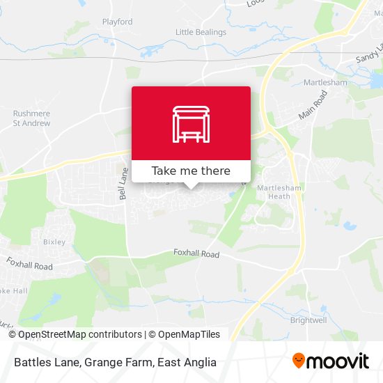 Battles Lane, Grange Farm map